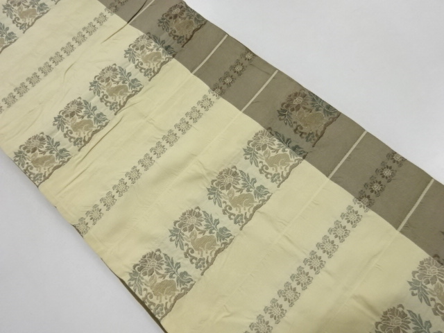 アンティーク　花兎模様織出し袋帯（材料）